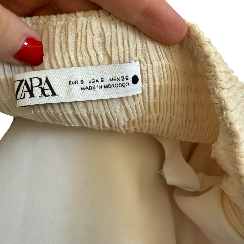 Zara Cream flower rose Blouse organza iconic rare bloggers fave strapless - Picture 7 of 11